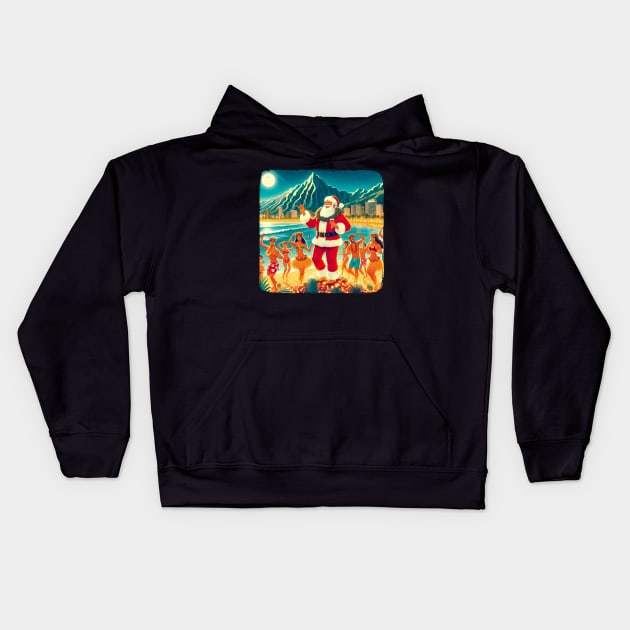 Hawaii Merry Christmas Kids Hoodie by Print&fun